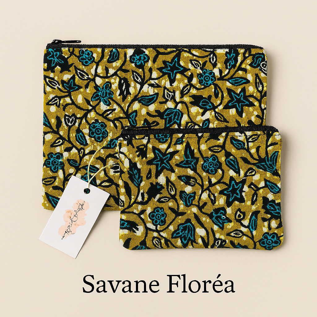 Chaque duo se compose de deux pochettes zippées assorties, pensées pour accompagner vos gestes du quotidien avec beauté et simplicité : trousse de maquillage, pochette de sac, organiseur de voyage ou accessoire de sortie.