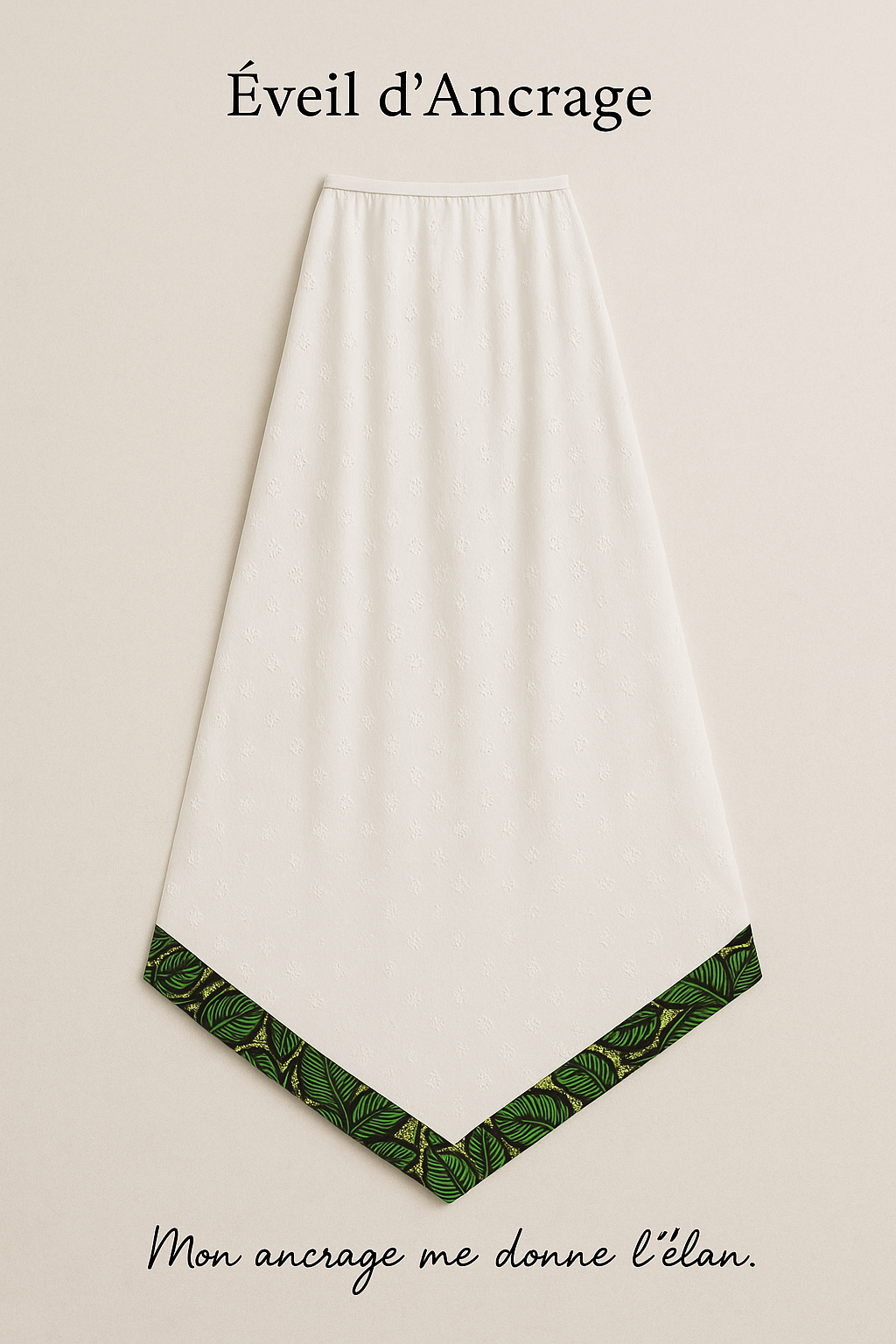 Pans amovibles élégantes et symboliques, qui se fixent par des passants discrets sur une robe simple, un tailleur ou une ceinture fine.