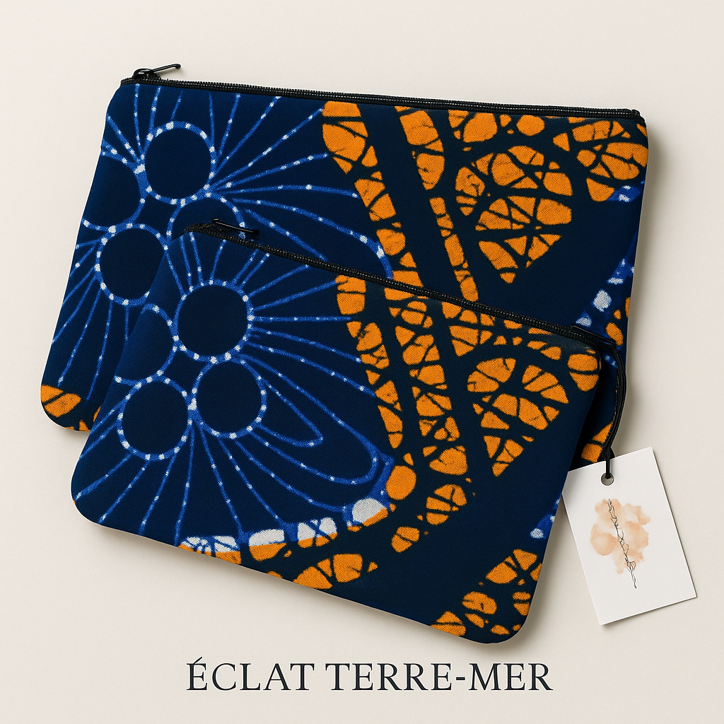 Chaque duo se compose de deux pochettes zippées assorties, pensées pour accompagner vos gestes du quotidien avec beauté et simplicité : trousse de maquillage, pochette de sac, organiseur de voyage ou accessoire de sortie.