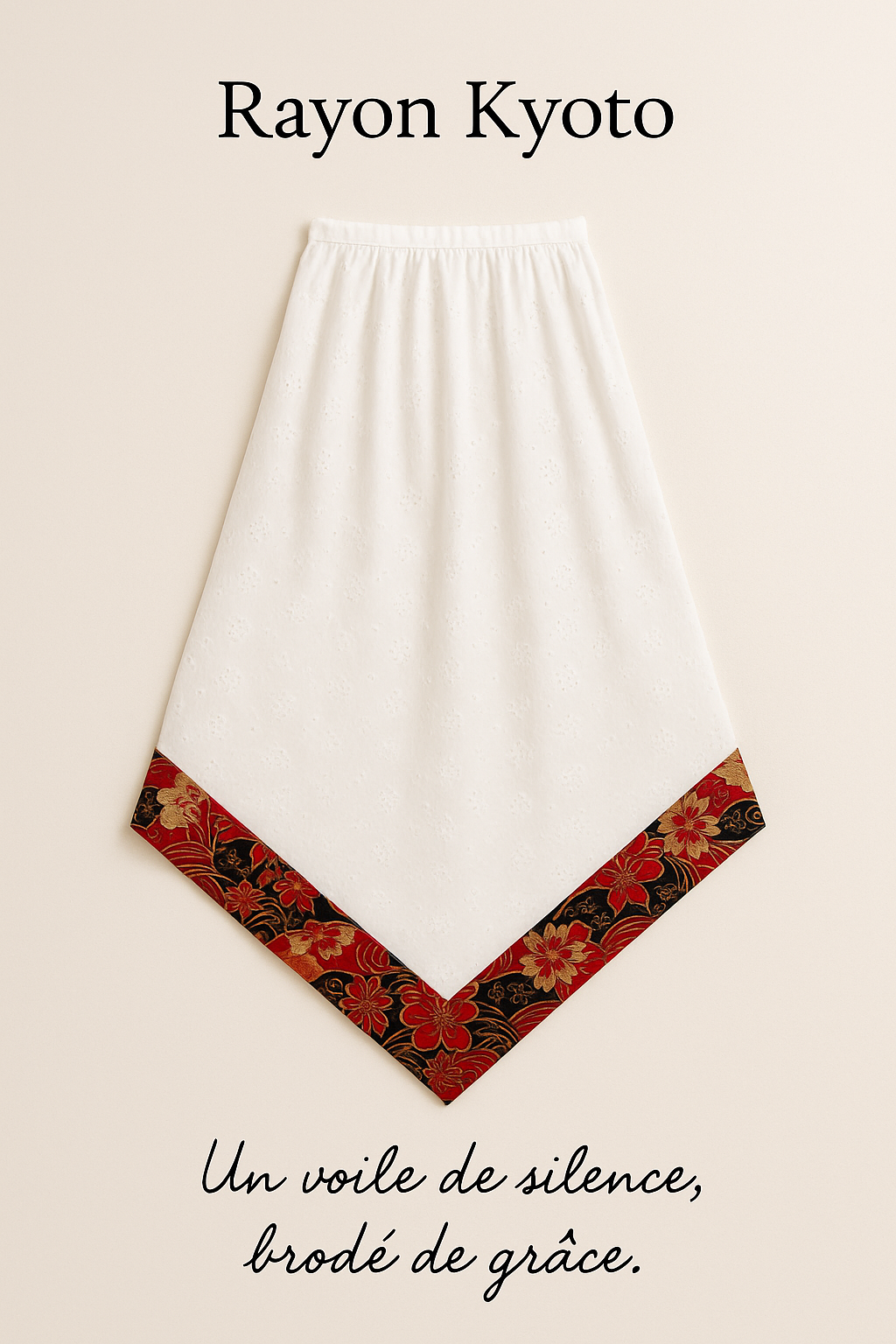Pans amovibles élégantes et symboliques, qui se fixent par des passants discrets sur une robe simple, un tailleur ou une ceinture fine.