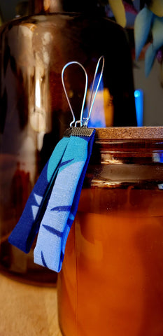 --Éclats Créatifs  Boucles d'Oreilles en Wax, madras, Tissu océanien et Chirimen