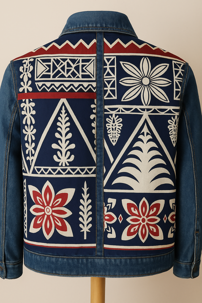 Veste en jean bleue / tapas
