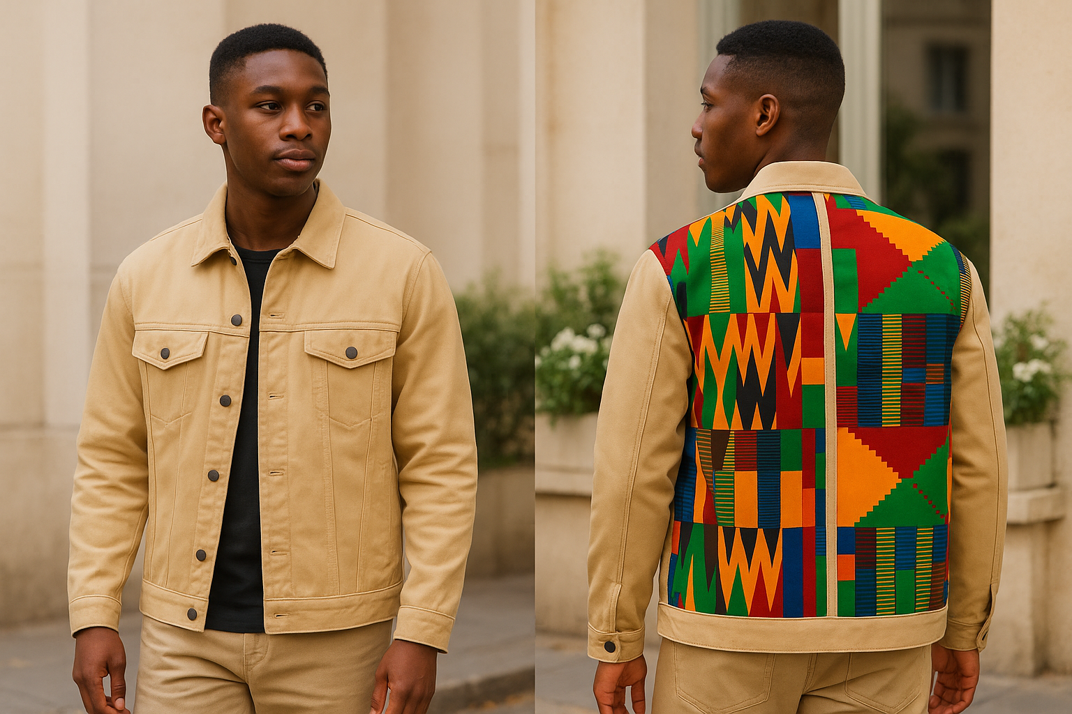 Veste en jean / Kente