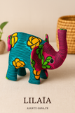 Peluche éléphant en tissu  multicolore, cousue main pour bébés 