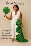  Pans amovibles élégantes et symboliques, qui se fixent par des passants discrets sur une robe simple, un tailleur ou une ceinture fine. 