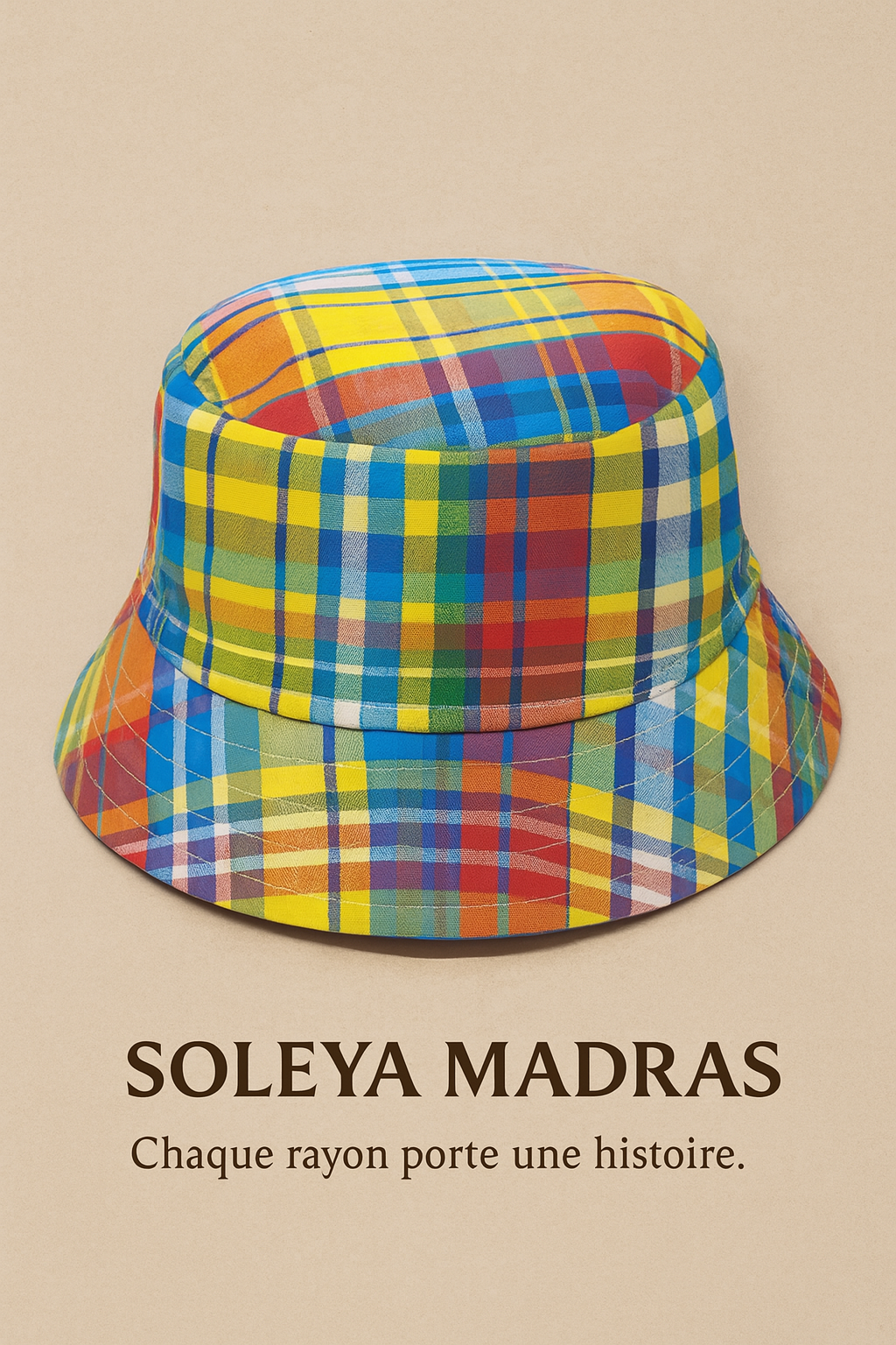 Le bob Créole d’Horizon est une pièce artisanale cousue main dans du véritable madras, tissu emblématique des Antilles