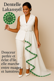  Pans amovibles élégantes et symboliques, qui se fixent par des passants discrets sur une robe simple, un tailleur ou une ceinture fine. 