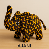 Peluche éléphant en tissu  multicolore, cousue main pour bébés 