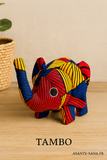Peluche éléphant en tissu  multicolore, cousue main pour bébés 