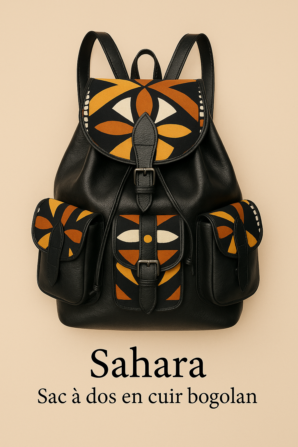 Explorez l’âme du voyage avec la collection Terres d’Ancrage, des sacs à dos en cuir véritable sublimés par des tissus traditionnels venus d’Afrique.
