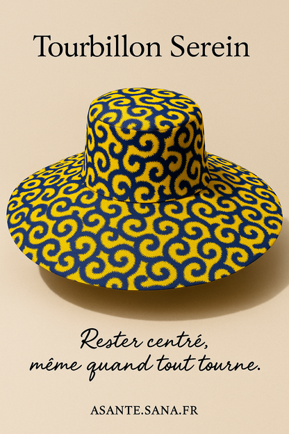 (Évoque à la fois l’ombre protectrice du chapeau et l’intensité des couleurs et des cultures qu’il incarne. Élégant, évocateur, et fort visuellement.)